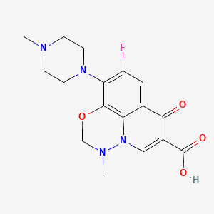 9-Fluoro-3-methyl-10-(4-methylpiperazin-1-yl)-7-oxo-3,7-dihydro-2H-[1,3,4]oxadiazino[6,5,4-ij]quinoline-6-carboxylic acid chemical structure (CAS 115550-35-1)