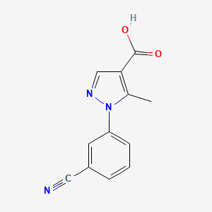 1-(3-Cyanophenyl)-5-methyl-1H-pyrazole-4-carboxylic acid chemical structure (CAS 1155575-89-5)