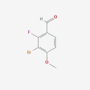 3-Bromo-2-fluoro-4-methoxybenzaldehyde chemical structure (CAS 1155877-70-5)