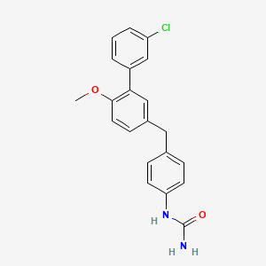 1-(4-((3'-Chloro-6-methoxy-[1,1'-biphenyl]-3-yl)methyl)phenyl)urea chemical structure (CAS 1155877-97-6)