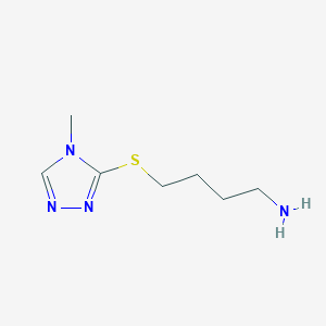 4-((4-Methyl-4H-1,2,4-triazol-3-yl)thio)butan-1-amine chemical structure (CAS 1156067-11-6)