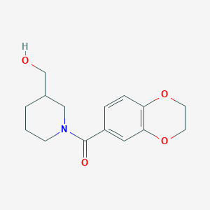 (2,3-Dihydrobenzo[b][1,4]dioxin-6-yl)(3-(hydroxymethyl)piperidin-1-yl)methanone chemical structure (CAS 1156315-68-2)