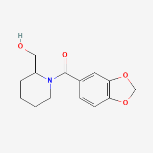 Benzo[d][1,3]dioxol-5-yl(2-(hydroxymethyl)piperidin-1-yl)methanone chemical structure (CAS 1156429-26-3)