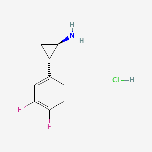 (1R,2S)-rel-2-(3,4-Difluorophenyl)cyclopropanamine hydrochloride chemical structure (CAS 1156491-10-9)
