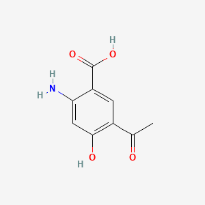 5-Acetyl-2-amino-4-hydroxybenzoic acid chemical structure (CAS 115651-29-1)