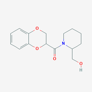 (2,3-Dihydrobenzo[b][1,4]dioxin-2-yl)(2-(hydroxymethyl)piperidin-1-yl)methanone chemical structure (CAS 1156630-89-5)