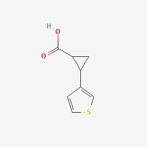 2-(Thiophen-3-yl)cyclopropane-1-carboxylic acid chemical structure (CAS 1157137-71-7)