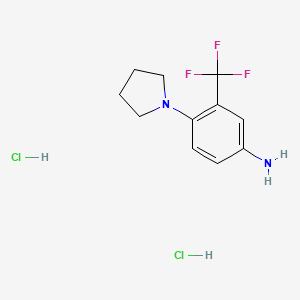 4-(Pyrrolidin-1-yl)-3-(trifluoromethyl)aniline dihydrochloride chemical structure (CAS 1158215-71-4)