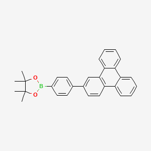 4,4,5,5-Tetramethyl-2-(4-(triphenylen-2-yl)phenyl)-1,3,2-dioxaborolane chemical structure (CAS 1158227-59-8)