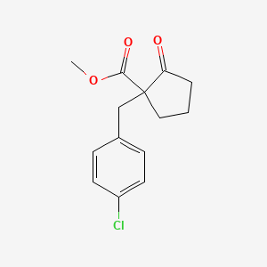 Methyl 1-(4-chlorobenzyl)-2-oxocyclopentane-1-carboxylate chemical structure (CAS 115851-73-5)