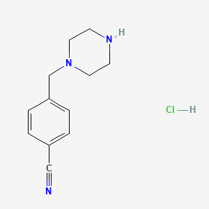 4-(Piperazin-1-ylmethyl)benzonitrile hydrochloride chemical structure (CAS 1158548-82-3)