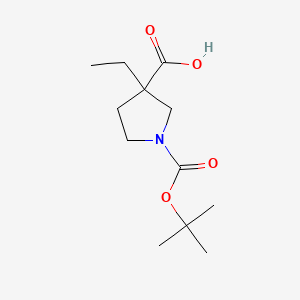 1-[(tert-Butoxy)carbonyl]-3-ethylpyrrolidine-3-carboxylic acid chemical structure (CAS 1158751-03-1)