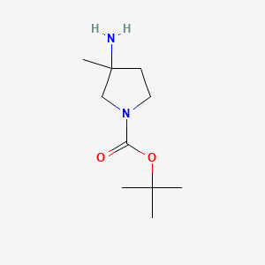tert-Butyl 3-amino-3-methylpyrrolidine-1-carboxylate chemical structure (CAS 1158758-59-8)