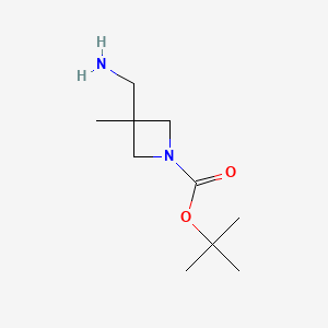 tert-Butyl 3-(aminomethyl)-3-methylazetidine-1-carboxylate chemical structure (CAS 1158758-85-0)