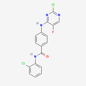 4-(2-Chloro-5-fluoropyrimidin-4-ylamino)-N-(2-chlorophenyl)benzamide chemical structure (CAS 1158838-41-5)