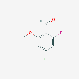 4-Chloro-2-fluoro-6-methoxybenzaldehyde chemical structure (CAS 1158916-85-8)
