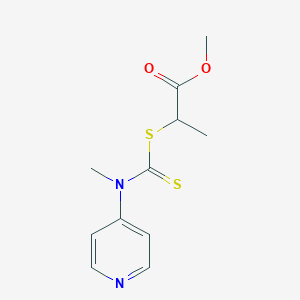 Methyl 2-((methyl(pyridin-4-yl)carbamothioyl)thio)propanoate chemical structure (CAS 1158958-92-9)