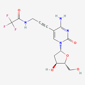 N-(3-(4-Amino-1-((2R,4S,5R)-4-hydroxy-5-(hydroxymethyl)tetrahydrofuran-2-yl)-2-oxo-1,2-dihydropyrimidin-5-yl)prop-2-yn-1-yl)-2,2,2-trifluoroacetamide chemical structure (CAS 115899-38-2)