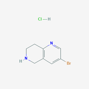 3-Bromo-5,6,7,8-tetrahydro-1,6-naphthyridine hydrochloride chemical structure (CAS 1159010-96-4)