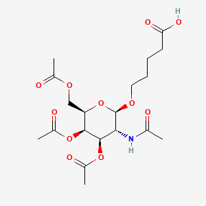 5-(((2R,3R,4R,5R,6R)-3-Acetamido-4,5-diacetoxy-6-(acetoxymethyl)tetrahydro-2H-pyran-2-yl)oxy)pentanoic acid chemical structure (CAS 1159408-54-4)