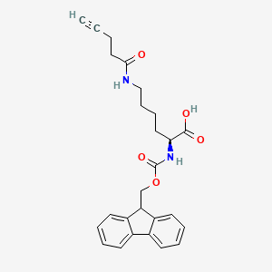 (S)-2-((((9H-Fluoren-9-yl)methoxy)carbonyl)amino)-6-(pent-4-ynamido)hexanoic acid chemical structure (CAS 1159531-18-6)