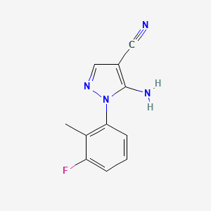 5-Amino-1-(3-fluoro-2-methylphenyl)-1H-pyrazole-4-carbonitrile chemical structure (CAS 1159678-33-7)