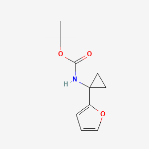 tert-Butyl (1-(furan-2-yl)cyclopropyl)carbamate chemical structure (CAS 1159734-58-3)