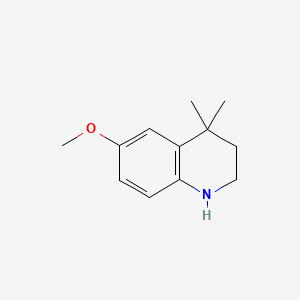 1,2,3,4-Tetrahydro-6-methoxy-4,4-dimethylquinoline chemical structure (CAS 1159768-57-6)