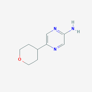 5-(Tetrahydro-2H-pyran-4-yl)pyrazin-2-amine chemical structure (CAS 1159815-73-2)