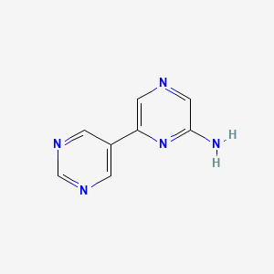 6-(Pyrimidin-5-yl)pyrazin-2-amine chemical structure (CAS 1159816-25-7)