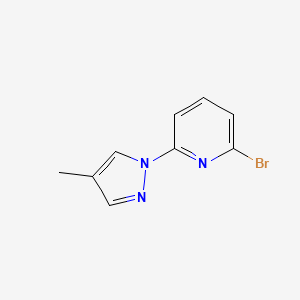 2-Bromo-6-(4-methyl-1H-pyrazol-1-yl)pyridine chemical structure (CAS 1159816-53-1)