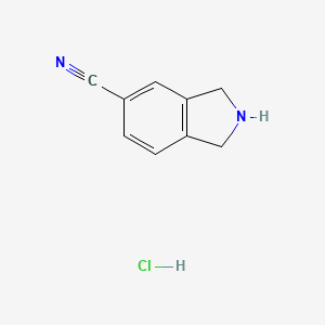 Isoindoline-5-carbonitrile hydrochloride chemical structure (CAS 1159823-51-4)