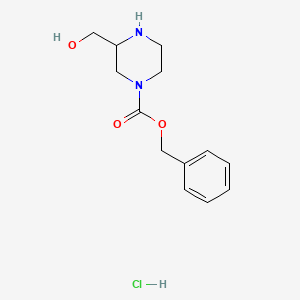 Benzyl 3-(hydroxymethyl)piperazine-1-carboxylate hydrochloride chemical structure (CAS 1159825-20-3)