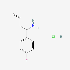 1-(4-Fluorophenyl)but-3-en-1-amine hydrochloride chemical structure (CAS 1159825-73-6)