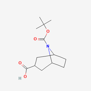 8-(tert-Butoxycarbonyl)-8-azabicyclo[3.2.1]octane-3-carboxylic acid chemical structure (CAS 1159826-74-0)