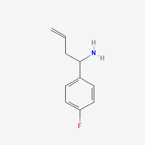 1-(4-Fluorophenyl)but-3-en-1-amine chemical structure (CAS 1159883-05-2)