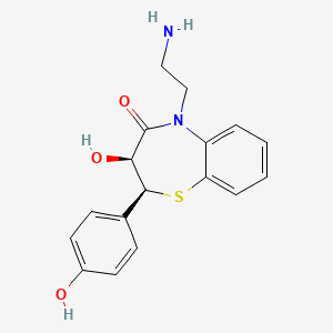 (2S,3S)-5-(2-Aminoethyl)-3-hydroxy-2-(4-hydroxyphenyl)-2,3-dihydrobenzo[b][1,4]thiazepin-4(5H)-one chemical structure (CAS 115992-91-1)