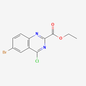 Ethyl 6-bromo-4-chloroquinazoline-2-carboxylate chemical structure (CAS 1159976-38-1)