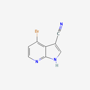 4-Bromo-1H-pyrrolo[2,3-b]pyridine-3-carbonitrile chemical structure (CAS 1159982-14-5)