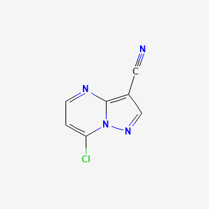 7-Chloropyrazolo[1,5-a]pyrimidine-3-carbonitrile chemical structure (CAS 1159982-97-4)