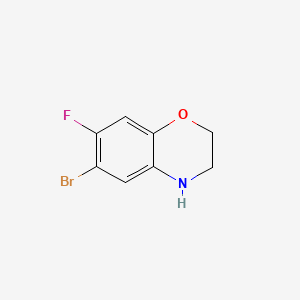 6-Bromo-7-fluoro-3,4-dihydro-2H-1,4-benzoxazine chemical structure (CAS 1160102-28-2)