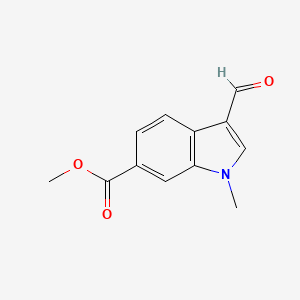 Methyl 3-formyl-1-methyl-1h-indole-6-carboxylate chemical structure (CAS 1160219-36-2)