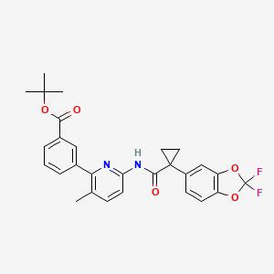 tert-Butyl 3-(6-(1-(2,2-difluorobenzo[d][1,3]dioxol-5-yl)cyclopropanecarboxamido)-3-methylpyridin-2-yl)benzoate chemical structure (CAS 1160221-25-9)