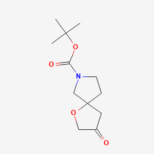 tert-Butyl 3-oxo-1-oxa-7-azaspiro[4.4]nonane-7-carboxylate chemical structure (CAS 1160246-85-4)