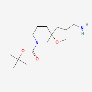 tert-Butyl 3-(aminomethyl)-1-oxa-7-azaspiro[4.5]decane-7-carboxylate chemical structure (CAS 1160247-18-6)