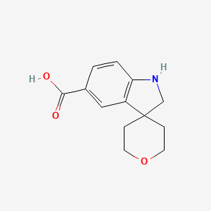 2',3',5',6'-Tetrahydrospiro[indoline-3,4'-pyran]-5-carboxylic acid chemical structure (CAS 1160247-96-0)