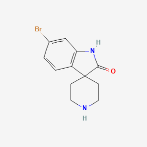 6-Bromospiro[indoline-3,4'-piperidin]-2-one chemical structure (CAS 1160248-48-5)
