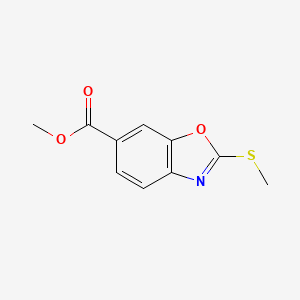 Methyl 2-(methylthio)benzo[d]oxazole-6-carboxylate chemical structure (CAS 1160490-11-8)