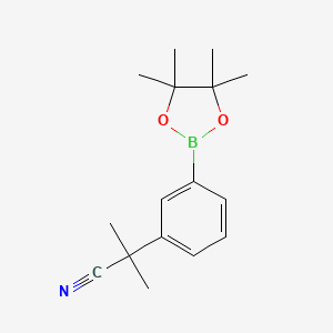 2-Methyl-2-(3-(4,4,5,5-tetramethyl-1,3,2-dioxaborolan-2-yl)phenyl)propanenitrile chemical structure (CAS 1160502-10-2)