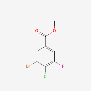 Methyl 3-bromo-4-chloro-5-fluorobenzoate chemical structure (CAS 1160574-62-8)